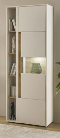 Aktenschrank Set Center in weiß und Wotan Eiche Vitrine und Regal für Homeoffice 70 x 200 cm Aktenschrank Set Center in weiß und Wotan Eiche Vitrine und Regal für Homeoffice 70 x 200 cm
