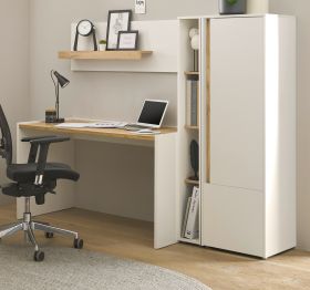 Büromöbel Set Center in weiß und Wotan Eiche mit Schreibtisch, Aktenschrank und 2 x Regal für Homeoffice Büromöbel Set Center in weiß und Wotan Eiche mit Schreibtisch, Aktenschrank und 2 x Regal für Homeoffice