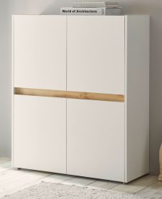 Büroschrank Highboard Center in weiß und Wotan Eiche Stauraumschrank für Homeoffice und Büro 100 x 122 cm Büroschrank Highboard Center in weiß und Wotan Eiche Stauraumschrank für Homeoffice und Büro 100 x 122 cm