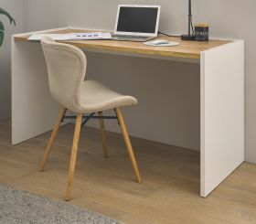 Schreibtisch Center in weiß und Wotan Eiche Laptoptisch für Homeoffice und Büro 143 x 62 cm Schreibtisch Center in weiß und Wotan Eiche Laptoptisch für Homeoffice und Büro 143 x 62 cm
