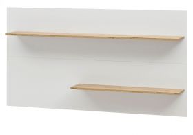 Wandregal Center in weiß und Wotan Eiche Wandpaneel für Homeoffice und Büro 155 x 80 cm Wandregal Center in weiß und Wotan Eiche Wandpaneel für Homeoffice und Büro 155 x 80 cm