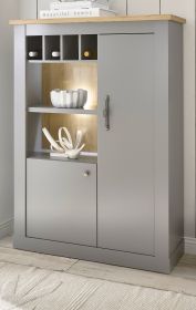 Highboard Rideau in grau und Artisan Eiche Landhaus Kommode 103 x 142 cm Highboard Rideau in grau und Artisan Eiche Landhaus Kommode 103 x 142 cm