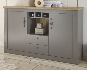 Sideboard Rideau in grau und Artisan Eiche Landhaus Kommode 166 x 100 cm Sideboard Rideau in grau und Artisan Eiche Landhaus Kommode 166 x 100 cm