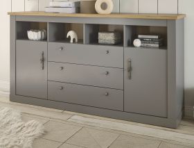 Sideboard Rideau in grau und Artisan Eiche Landhaus Kommode 198 x 104 cm Sideboard Rideau in grau und Artisan Eiche Landhaus Kommode 198 x 104 cm