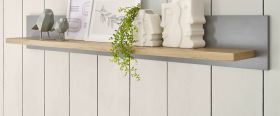 Wandboard Rideau in grau und Artisan Eiche Landhaus Wandregal 150 cm Wandboard Rideau in grau und Artisan Eiche Landhaus Wandregal 150 cm