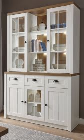 Buffetschrank Seyne in weiß Pinie und Eiche hell Landhaus Buffet 130 x 198 cm Buffetschrank Seyne in weiß Pinie und Eiche hell Landhaus Buffet 130 x 198 cm