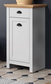 Badezimmer Kommode Landside in grau und Eiche Artisan Landhaus Badschrank 46 x 84 cm