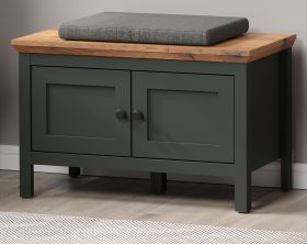 Garderobe Sitzbank Stanton in grün und Evoke Eiche Landhaus Garderobenbank und Schuhschrank 77 x 48 cm Garderobe Sitzbank Stanton in grün und Evoke Eiche Landhaus Garderobenbank und Schuhschrank 77 x 48 cm