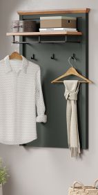 Garderobenpaneel Stanton in gr�n und Evoke Eiche Landhaus Wandgarderobe 77 x 123 cm