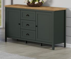 Sideboard Stanton in grün und Evoke Eiche Landhaus Wohn- und Esszimmer Kommode 146 x 86 cm Sideboard Stanton in grün und Evoke Eiche Landhaus Wohn- und Esszimmer Kommode 146 x 86 cm