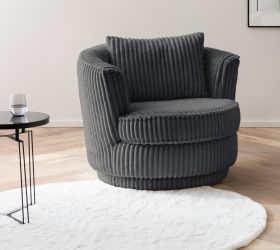 Drehsessel Comfy in grau Mega-Cord Sessel 360° drehbar inklusive Kissen Drehsessel Comfy in grau Mega-Cord Sessel 360° drehbar inklusive Kissen