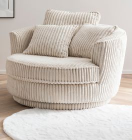 Drehsessel Comfy in wollweiß Mega-Cord XL Sessel 360° drehbar inklusive 3 x Kissen Drehsessel Comfy in wollweiß Mega-Cord XL Sessel 360° drehbar inklusive 3 x Kissen
