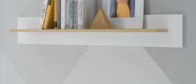 Wandboard Isgard in weiß matt und Scandi Eiche Wandregal skandinavisch 107 cm Wandboard Isgard in weiß matt und Scandi Eiche Wandregal skandinavisch 107 cm