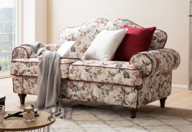 Sofa 2-Sitzer Elita in creme Landhaus Blumen Design Couch 170 cm Sofa 2-Sitzer Elita in creme Landhaus Blumen Design Couch 170 cm
