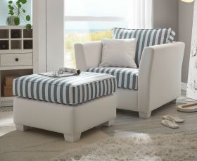 Sessel Set Hooge in creme und blau Landhaus Wohnzimmer Loungesessel inklusive Hocker Sessel Set Hooge in creme und blau Landhaus Wohnzimmer Loungesessel inklusive Hocker