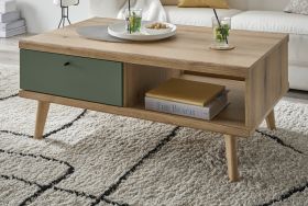 Couchtisch Juna in Salbei und Evoke Eiche Beistelltisch skandinavisch 107 x 67 cm Couchtisch Juna in Salbei und Evoke Eiche Beistelltisch skandinavisch 107 x 67 cm