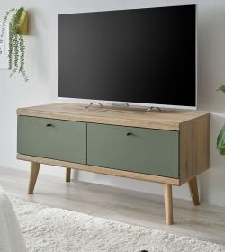 TV-Lowboard Juna in Salbei und Evoke Eiche TV Unterteil skandinavisch 107 x 50 cm TV-Lowboard Juna in Salbei und Evoke Eiche TV Unterteil skandinavisch 107 x 50 cm