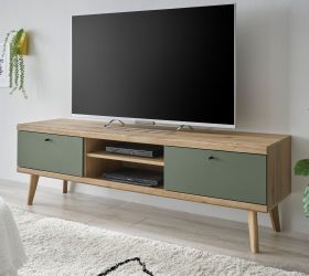 TV-Lowboard Juna in Salbei und Evoke Eiche TV Unterteil skandinavisch 160 x 50 cm TV-Lowboard Juna in Salbei und Evoke Eiche TV Unterteil skandinavisch 160 x 50 cm