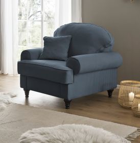 Sessel Adelina in blau Landhaus Loungesessel 110 cm Sessel Adelina in blau Landhaus Loungesessel 110 cm