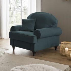 Sessel Adelina in blaugrün Landhaus Loungesessel 110 cm Sessel Adelina in blaugrün Landhaus Loungesessel 110 cm