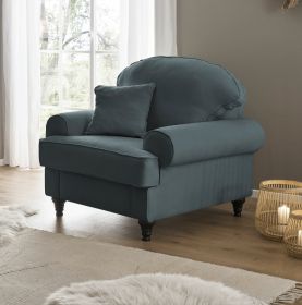 Sessel Adelina in grau Landhaus Loungesessel 110 cm Sessel Adelina in grau Landhaus Loungesessel 110 cm