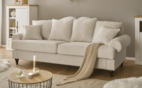 Sofa Adelina in beige Landhaus Couch 3,5-Sitzer 230 cm Sofa Adelina in beige Landhaus Couch 3,5-Sitzer 230 cm