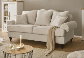 Sofa Adelina in beige Landhaus Couch 3-Sitzer 200 cm Sofa Adelina in beige Landhaus Couch 3-Sitzer 200 cm