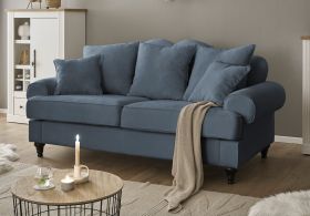 Sofa Adelina in blau Landhaus Couch 3-Sitzer 200 cm Sofa Adelina in blau Landhaus Couch 3-Sitzer 200 cm