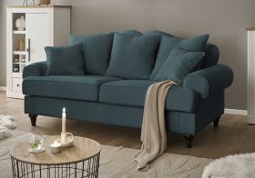 Sofa Adelina in blaugrün Landhaus Couch 3-Sitzer 200 cm Sofa Adelina in blaugrün Landhaus Couch 3-Sitzer 200 cm