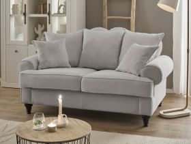 Sofa Adelina in hellgrau Landhaus Couch 2-Sitzer 170 cm Sofa Adelina in hellgrau Landhaus Couch 2-Sitzer 170 cm