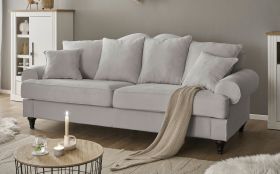 Sofa Adelina in hellgrau Landhaus Couch 3,5-Sitzer 230 cm Sofa Adelina in hellgrau Landhaus Couch 3,5-Sitzer 230 cm
