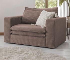 Loveseat Sessel Pesaro in braun Cord Loungesessel 125 cm Loveseat Sessel Pesaro in braun Cord Loungesessel 125 cm