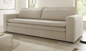 Schlafsofa Pesaro in beige Cord Sofa 3-Sitzer mit Bettfunktion 244 cm Schlafsofa Pesaro in beige Cord Sofa 3-Sitzer mit Bettfunktion 244 cm