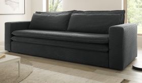 Schlafsofa Pesaro in grau Cord Sofa 3-Sitzer mit Bettfunktion 244 cm Schlafsofa Pesaro in grau Cord Sofa 3-Sitzer mit Bettfunktion 244 cm