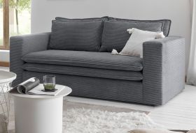 Sofa Pesaro in grau Cord Couch 2-Sitzer 180 cm Sofa Pesaro in grau Cord Couch 2-Sitzer 180 cm