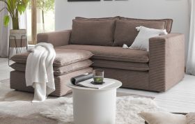 Sofa Set Pesaro in braun Cord Couch 2-Sitzer inklusive Hocker Sofa Set Pesaro in braun Cord Couch 2-Sitzer inklusive Hocker