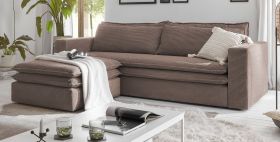 Sofa Set Pesaro in braun Cord Couch 3-Sitzer mit Bettfunktion inklusive Hocker Sofa Set Pesaro in braun Cord Couch 3-Sitzer mit Bettfunktion inklusive Hocker