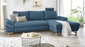 Ecksofa Skalm in blau Struktur-Stoff Wohnzimmer Sofa Ecksofa Skalm in blau Struktur-Stoff Wohnzimmer Sofa
