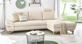 Ecksofa Skalm in creme Velours Wohnzimmer Sofa Ecksofa Skalm in creme Velours Wohnzimmer Sofa