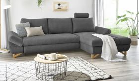 Ecksofa Skalm in grau Struktur-Stoff Wohnzimmer Sofa Ecksofa Skalm in grau Struktur-Stoff Wohnzimmer Sofa