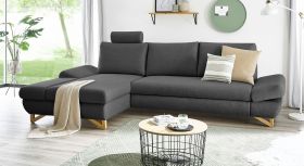 Ecksofa Skalm in grau Velours Wohnzimmer Sofa Ecksofa Skalm in grau Velours Wohnzimmer Sofa