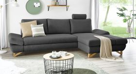 Ecksofa Skalm in grau Velours Wohnzimmer Sofa Ecksofa Skalm in grau Velours Wohnzimmer Sofa