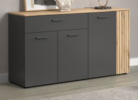 Sideboard Esteban in grau und Evoke Eiche Kommode 150 cm Sideboard Esteban in grau und Evoke Eiche Kommode 150 cm