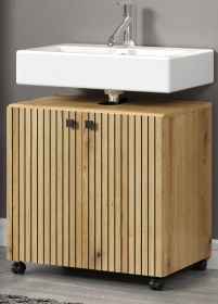 Waschbeckenunterschrank Bliss in Evoke Eiche Badschrank auf Rollen 60 cm Waschbeckenunterschrank Bliss in Evoke Eiche Badschrank auf Rollen 60 cm