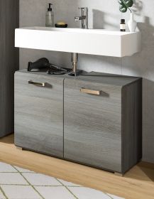 Badezimmer Waschbeckenunterschrank Silver in Rauchsilber grau Badschrank 80 cm Badezimmer Waschbeckenunterschrank Silver in Rauchsilber grau Badschrank 80 cm