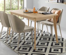 Esstisch Isgard in Scandi Eiche Küchentisch skandinavisch ausziehbar mit Einlegeplatte 140 - 180 x 80 cm Esstisch Isgard in Scandi Eiche Küchentisch skandinavisch ausziehbar mit Einlegeplatte 140 - 180 x 80 cm