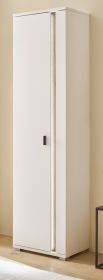 Stauraumschrank Bellport in weiß matt und Wotan Eiche Mehrzweckschrank inklusive Frontbeleuchtung 55 x 200 Stauraumschrank Bellport in weiß matt und Wotan Eiche Mehrzweckschrank inklusive Frontbeleuchtung 55 x 200
