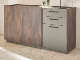 Sideboard Piano in Thermo Eiche und grau Kommode mit Soft-Close 152 x 80 cm Sideboard Piano in Thermo Eiche und grau Kommode mit Soft-Close 152 x 80 cm