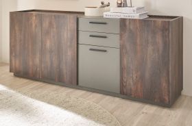 Sideboard Piano in Thermo Eiche und grau Kommode mit Soft-Close 200 x 80 cm Sideboard Piano in Thermo Eiche und grau Kommode mit Soft-Close 200 x 80 cm