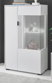 Vitrine Merced in weiß matt Wohn- und Esszimmer Highboard 75 x 125 cm Vitrine Merced in weiß matt Wohn- und Esszimmer Highboard 75 x 125 cm